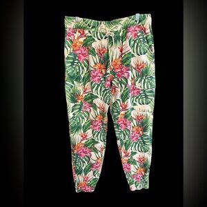 Eye-catching AHP Tropical Floral Jogger Pants